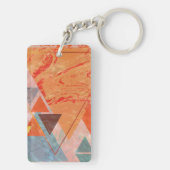 Dreiecke abstraktes geometrisches Farbblockmuster Schlüsselanhänger (Rückseite)