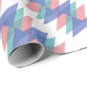 Dreiecke aus Blau und Korallen Geschenkpapier (Rolleneckpunkt)