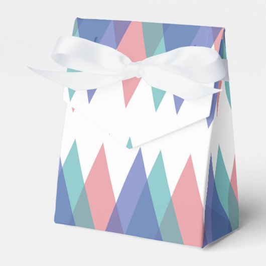 Dreiecke aus Blau und Korallen Geschenkschachtel (Vorderseite)