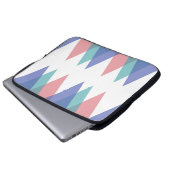 Dreiecke aus Blau und Korallen Laptopschutzhülle (Vorne Knopf)