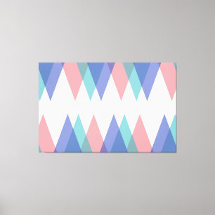 Dreiecke aus Blau und Korallen Leinwanddruck