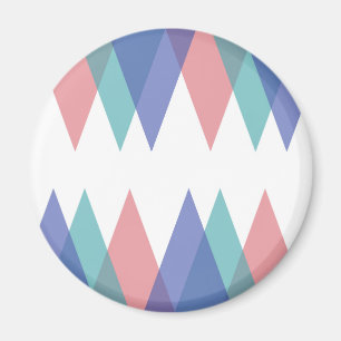 Dreiecke aus Blau und Korallen Magnet