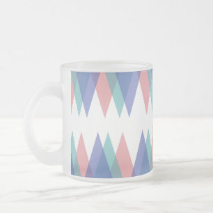 Dreiecke aus Blau und Korallen Mattglastasse