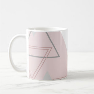 Dreiecke aus Grau, Weiß und Rosa Kaffeetasse