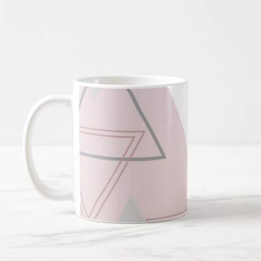 Dreiecke aus Grau, Weiß und Rosa Kaffeetasse (Links)