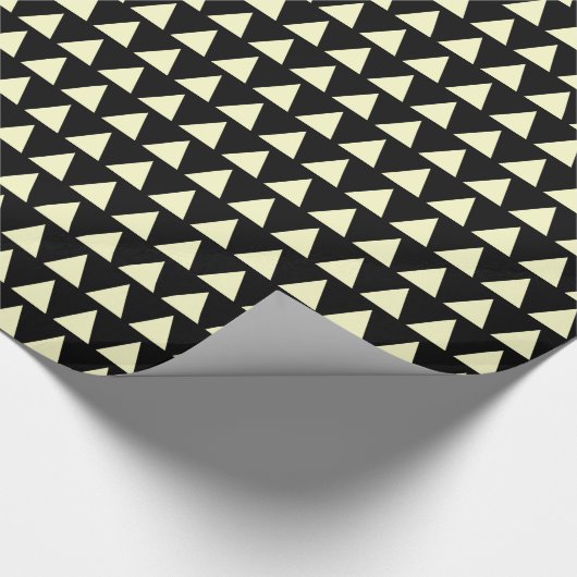 Dreiecke - Blassgelb auf schwarz Geschenkpapier (Ecke)