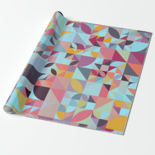 Dreiecke, Blätter und Vierecke Geschenkpapier