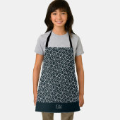 Dreiecke blaues weißes Minimalmuster Schürze (Insitu)