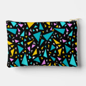 Dreiecke blaugelbe Farben auf schwarzem Hintergrun Zubehörtasche (Rückseite)