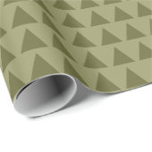 Dreiecke - Deep Olive on Khaki Geschenkpapier (Rolleneckpunkt)