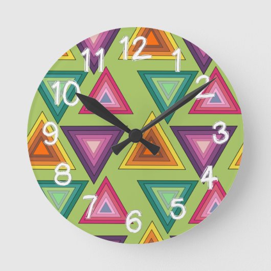 Dreiecke der 1970er  runde wanduhr (Vorderseite)