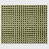 Dreiecke - Dunkles Olive auf Khaki Geschenkpapier (Flach)