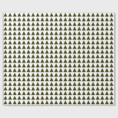 Dreiecke - Dunkles Olive auf Weiß Geschenkpapier (Flach)