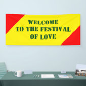 Dreiecke feuern rot + Farbe & Worte Banner (Messe)