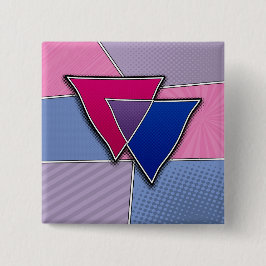 Dreiecke für Bisexuelle mit einer Flagge Button