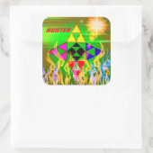 Dreiecke Galore Kid's Collection - Aufkleber/Farbe Quadratischer Aufkleber (Tasche)