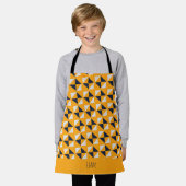 Dreiecke Gelbblau-Minimalmuster Schürze (Getragen)