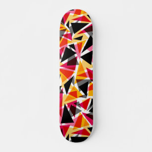 Dreiecke, geometrische Formen, Gelb und Rot Skateboard
