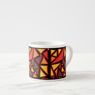 Dreiecke Geometrisches Mosaik Mehrfarbig Espressotasse