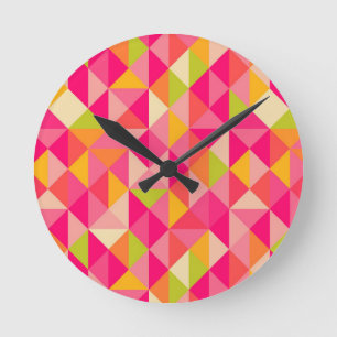 Dreiecke geometrisches Muster Runde Wanduhr