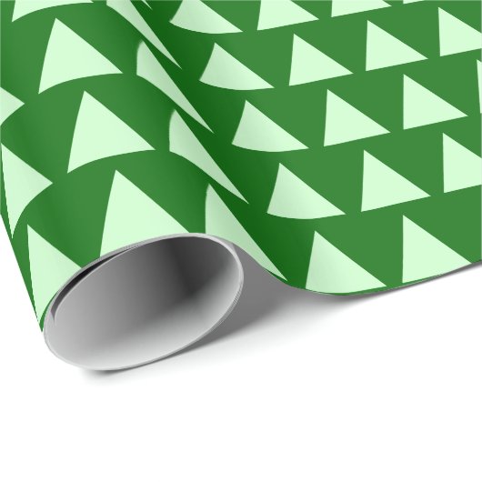 Dreiecke - Ghost Green auf Forest Green Geschenkpapier (Rolleneckpunkt)