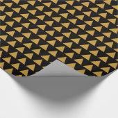 Dreiecke - Goldbraun auf schwarz Geschenkpapier (Ecke)