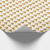 Dreiecke - Goldbraun auf Weiß Geschenkpapier (Ecke)