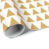 Dreiecke - Goldbraun auf Weiß Geschenkpapier (Rolleneckpunkt)