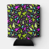 Dreiecke grüne Farben auf schwarzem Hintergrund Dosenkühler (Rückseite)