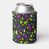 Dreiecke grüne Farben auf schwarzem Hintergrund Dosenkühler (Kanne Rückseite)