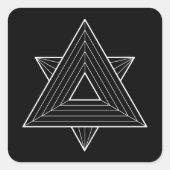 Dreiecke heilige Geometrie Quadratischer Aufkleber (Vorderseite)