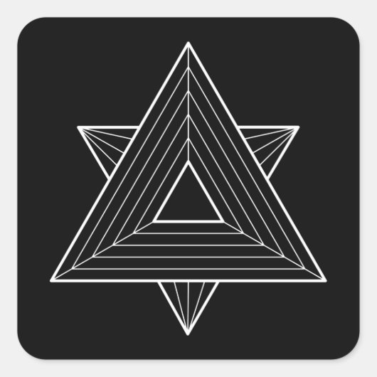 Dreiecke heilige Geometrie Quadratischer Aufkleber (Vorderseite)