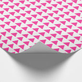 Dreiecke - Heiß rosa auf Weiß Geschenkpapier (Ecke)