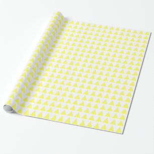 Dreiecke - hellgelb in Weiß Geschenkpapier