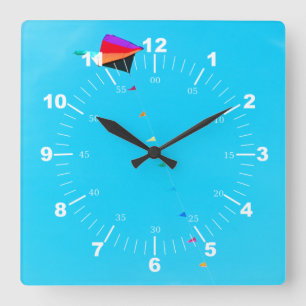 Dreiecke im Himmel Quadratische Wanduhr