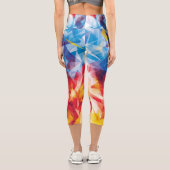 Dreiecke in lebhaften Primärfarben Capri Leggings (Rückseite)