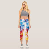 Dreiecke in lebhaften Primärfarben Capri Leggings (Vorderseite)
