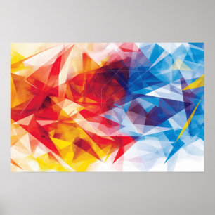 Dreiecke in lebhaften Primärfarben Poster