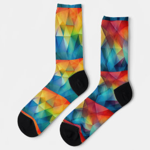 Dreiecke in Regenbogenfarben Socken