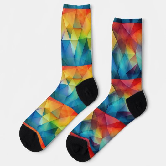 Dreiecke in Regenbogenfarben Socken (Linkes Detail)