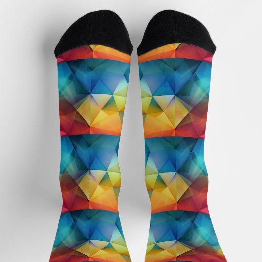 Dreiecke in Regenbogenfarben Socken (Oben)