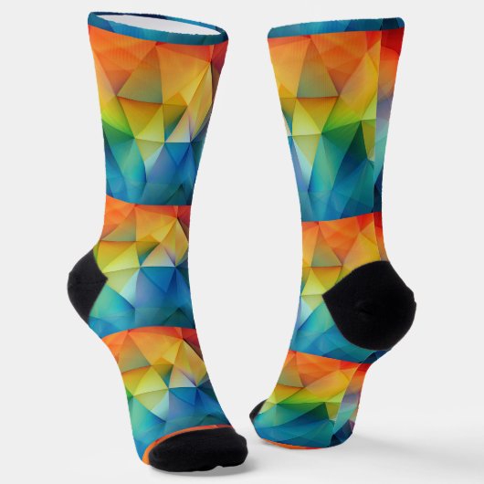 Dreiecke in Regenbogenfarben Socken (Gewinkelt)