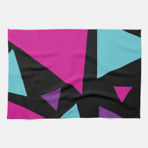 Dreiecke in Rosa, Lila, Blau und Schwarz Geschirrtuch