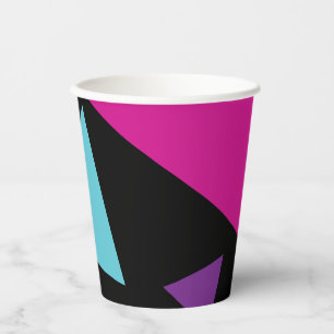 Dreiecke in Rosa, Lila, Blau und Schwarz Pappbecher