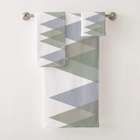 Dreiecke Khaki Badhandtuch Set (Insitu)