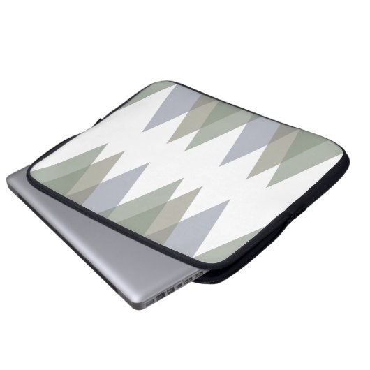 Dreiecke Khaki Laptopschutzhülle (Vorne Knopf)