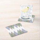 Dreiecke Khaki Rechteckiger Pappuntersetzer (Vor Ort)