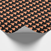Dreiecke - Licht Orange auf schwarz Geschenkpapier (Ecke)