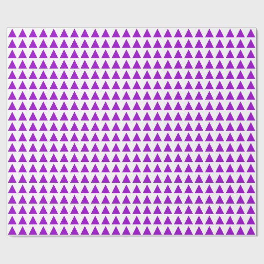 Dreiecke - Lila auf Weiß Geschenkpapier (Flach)
