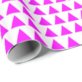 Dreiecke - Magenta auf Weiß Geschenkpapier (Rolleneckpunkt)